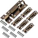 2 Inches Sliding Door Latch,6 Pcs Antique Bronze Latch Lock,Barrel Bolt Latch with Screws,Stainless Steel Barrel Bolt for Door Bedroom Bathroom Window Fence