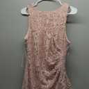 Alex Evenings Women's Long Sleeveless Mother of The Bride Dress w/ Cascade Ruffle & Front Slit Regular Sizes, Shell Pink, 14 Petite