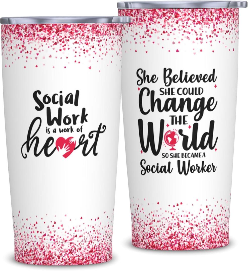 Social Worker Gifts for Women, Appreciation Gifts for Social Worker, Female Social Worker Gifts for Office, Social Worker for Your Coworker, Gifts for Social Work Week 20 oz Tumbler