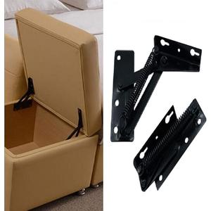 2 Pieces 80 Degree Foldable Lifting Bracket, Black Spring Hinges are widely Used in Sofa Hinge Lifters, Furniture Storage Support Hinges