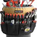 IRONLAND Bucket Tool Organizer Fit 3.5-5 Gallon Bucket, 51 Pockets, Bucket Tool Caddy Organization for Garden, Construction, Carpenter, Electrician, Builder KAH & Black (Medium, Khaki)