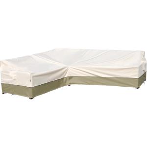Outdoor Sectional Cover - Waterproof, Rip-Stop, Anti-UV 600D Heavy Duty Outdoor Couch Cover with 3 Air Vent (L-Shaped-Left Facing-58''X85''), Light Green