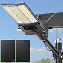 Deepn Solar Street Light 12000W Aluminum Commercial Grade Solar Parking Lot Lights with Motion Sensor & Dusk to Dawn IP67 Waterproof Heavy Duty Security Flood Lights for Street, Yard, SZ4000, 1Pack