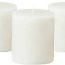 Simply Soson 3x3 inch White Pillar Candles Set of 3, Rustic Texture, Unscented White Candles, Dripless Candles, 3 inch Pillar Candles Ideal as Wedding, Parties, Spas, Dinner, Home Decoration, Church