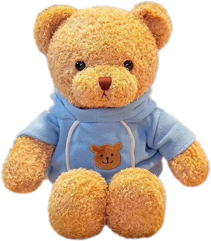 YUKOUQIAN Teddy Bear Stuffed Animal Cute Plush Doll Soft Toy 11.8" Gift for Girls Boys Birthdays Christmas Children's Day Halloween Thanksgiving Day (Blue Bear)