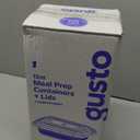 GUSTO [12 oz - 50 Count 1-Compartment Meal Prep Containers with Lids  Reusable, Microwaveable, Dishwasher & Freezer Safe, BPA-Free Food Storage Boxes for Portion Control (Formerly Comfy Package)