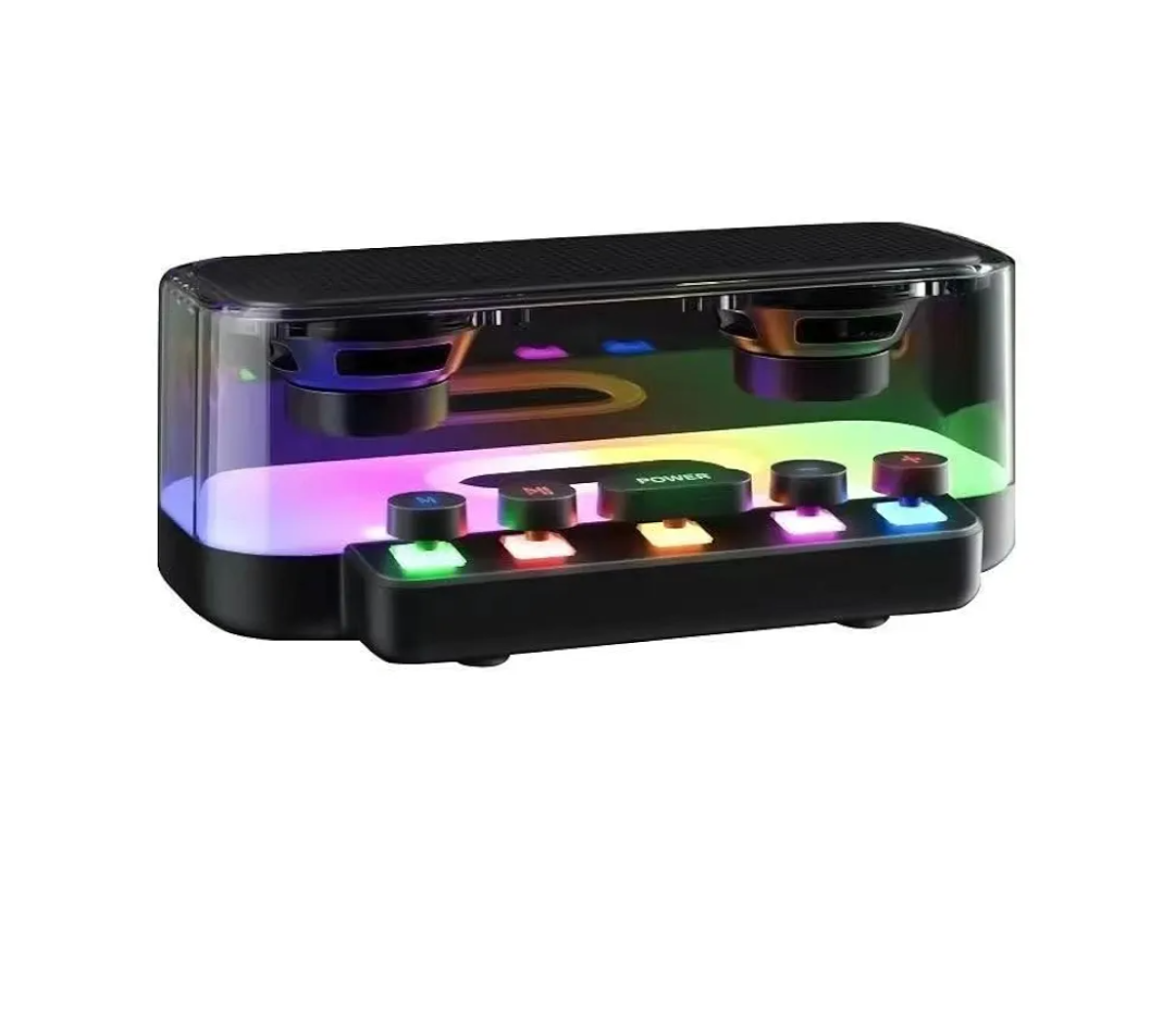 RGB Bluetooth Speaker with LED Lights, Stereo Surround Sound, Heavy Bass, Bluetooth 5.0, Gaming Audio System