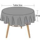 Hiasan Round Tablecloth 120 Inch - Waterproof Stain Resistant Spillproof Polyester Fabric Table Cloth for Dining Room Kitchen Party, Turquoise