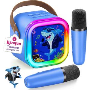 Mini Karaoke Machine for Kids Ages 4-12+ | 2026 TOP Toys Birthday Gifts Ideas for Girls, Portable MP3 Player, 2 Wireless Mics, Family Home Party