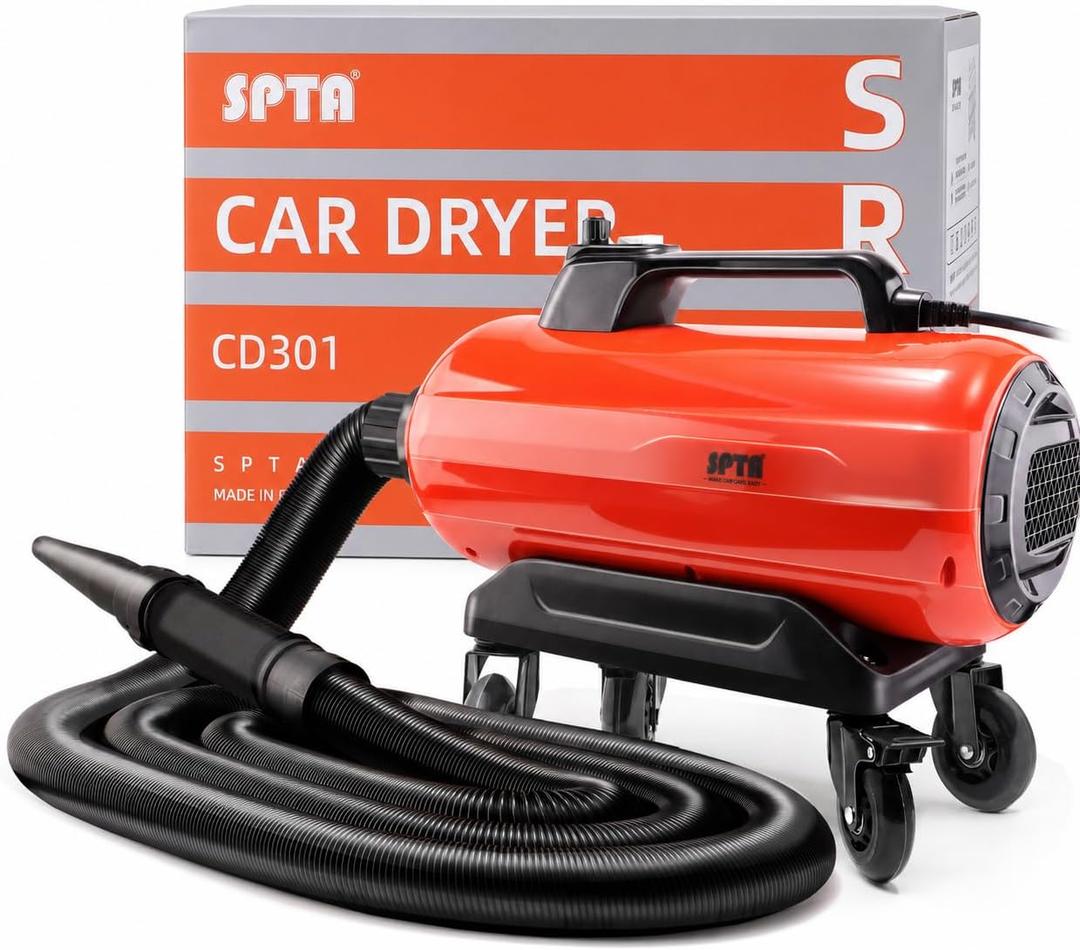 SPTA Air Cannon Car Dryer Blower, Powerful Detailing Wash, Filtered Dryers, Safer Than Microfiber Towel Cloth,Car Wash Dryer Blower,Dry Before Car Cleaning,Car Detailing,Car Wax,or Ceramic Coating