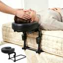 Massage Headrest for Bed Home Mattress Top Massage Kit Adjustable 18" Height SPA Head Holder Massage Face Cradle Home Salon Face Cushion Support Bracket (Black)