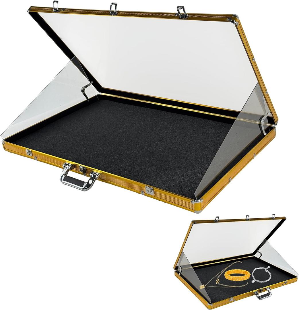 34"x22" Card Show Display Case,Portable Aluminum Trading Card Display Case