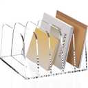 YUXUN Desk File Organizer,5-Section Vertical Clear Acrylic Desk Organizer File Holder Mail Sorter Office Organization for Office Home &ClassroomB5
