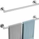 24-Inch 2-Pieces Towel Bars, Stainless Steel Towel Racks for Bathroom Wall Mounted, Brushed Nickel Towel Rod Hanging Bath Towels, Towel Holder Towel Storage with Hardware Accessories (Silver)