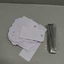 200 Pieces White Blank Shipping Tags 4 3/4" x 2 3/8" With String Hanging Plastic Attached - Reinforced Waterproof Wire Marking Tags #5 for Inventory, Luggage, Garage Parts, Asset (White)