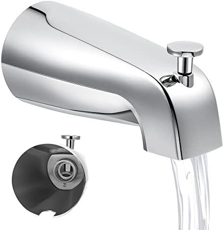 2 Pcs Dreyoo Bathroom Tub Spout Compatible with Westbrass E531D-1F-62, Fits 4 Inch Reach Wall Front Mount Tub Spout with Shower Diverter 1/2'' IPS Inside Thread Bathtub Faucet(Chrome)