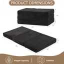 6-Inch Tri-Folding Mattress Queen Size - Foldable Futon Sofa Bed with Removable Washable Cover, Folding Futon Mattress | Non-Slip Bottom & Carry Handles for Guest, Camping, Dorm