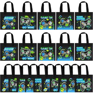 20 PCS Video Game Party Favor Bags Gamer Gift Bags Treat Gift Bags for Kids Game On Birthday Party Video Game Theme Party Baby Shower Level Up Goodie Bags Supplies (GAME 01)