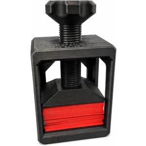 Card Deck Press for Sleeved Cards, Heavy Duty Deck Compression Tool for Double Sleeve TCG Card Decks, Fits 2.5" x 3.5" Sleeved Cards, Removes Excess Air for Tighter Decks, Holds 100+ Cards (Red)