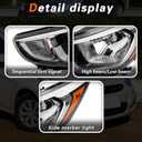 TODO Headlight Assembly Compatible with 2015 2016 2017 Hyundai Accent Pair