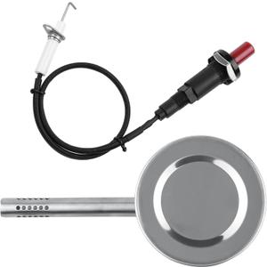 Gas Burner and Igniter Kit for Masterbuilt 30 inch Propane Smoker, 9005100011 Burner and 990060328 Push Button Ignitor Kit Replacement Parts for MB20051311, MB20052318, 20050613, 20050311, 20050212