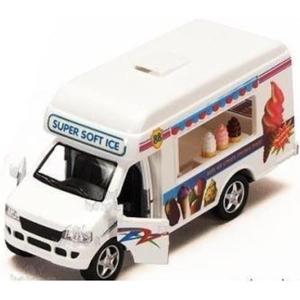 KiNSFUN Ice Cream Truck Die Cast Metal Toy w/Pullback Action