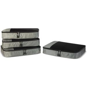 Amazon Essentials 4-Piece Packing Cubes Travel Accessories Set, Luggage Organizer, Suitcase Organizer with Double Zipper, Mesh Top, Space-Saving, Large, Gray (Previously Amazon Basics)