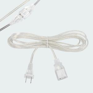 1 Pack Clear Extension Cord, 10 Feet Male to Female Extension Cords, Clear Extension Cord Indoor Thin with UL-Certified, Thin Extension Cords, 2 Prong Indoor Cord Extension, 2 x 18AWG 7A/125V