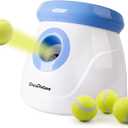 Pet Prime Automatic Dog Ball Thrower Launcher for Small and Medium Dogs, Interative Dog Fetch Machine with 3 Tennis Balls (2'') for Indoor/Outdoor Throwing Game Launch Distance 10-30ft