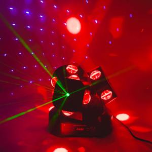 3Head Moving Head DJ Light 12LEDs Rotating Beam Stage Lights Pinspot Lights Uplighting Light-s for Events Sound Activated DMX512 for DJ KTV Disco Party Wedding Concert Christmas Festival