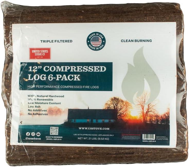 12" Compressed Log - 6 Pack