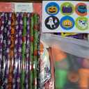 SpringFlower Halloween Party Favors for Kids, 168 PCS Halloween Stationery Set, Halloween Prizes, Trick or Treating Goodie Bag Fillers including Notepad, Stamper, Sticker, Pencil, Eraser, Ruler