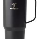 REDUCE 24 oz Hot1 Vacuum Insulated Mug for Hot Tea, Coffee and Other Hot Drinks - With Flo-Motion Lid and Handle, Single-Serve and Cupholder Friendly, Keeps Drinks Hot for up to 8 Hrs, Black