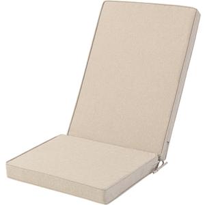Adirondack Chair Cushion - Removable Cover, Water-Repellent & Fade-Resistant Faux Linen, Securing Straps, Non-Slip Bottom, Fit for Most Outdoor Adirondack & Rocking Chairs - Beige