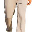 JMIERR Men's Casual Drawstring Pants Elastic Waist Lightweight Pant Summer Beach Trouser with Pockets (Beige, L)