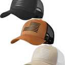 American Flag Trucker Hat,USA Hat for Men Women Snapback Baseball Cap Adjustable Breathable Mesh Side Durable Hats
(US, Alpha, Small, 3 Pcs Brown, Black and Khaki)