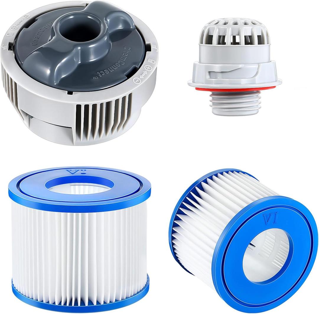 1 Pcs P05345 Chemical Chlorine Dispenser 1pcs P05346 Top Debris Screen Strainer 2pcs Vi Filter Cartridge Replacement Parts Compatible with Coleman/saluspa/Lay-z-spa for Hot Tub Spas Pool