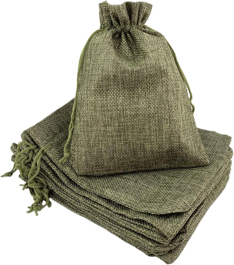 Palmhomee Pack of 25 Burlap Gift Bags with Drawstring Linen Jewelry Pouches Wedding Hessian Jute Bags for Birthday Jewelry and Treat Pouches Party Wedding Favors Gift Art and DIY Craft, 7x9 Inch