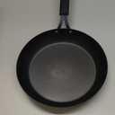 OXO Obsidian Pre-Seasoned Carbon Steel, 12" Frying Pan Skillet with Removable Silicone Handle Holder, Induction, Oven Safe, Black