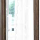 AAZZKANG Rustic Wood Mirror Rectangle Decorative Wall Hanging Mirrors with Frame for Bedroom Living Room Bathroom Home Entryway (16"L x 12"W, Retro Brown)