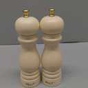 BILL.F Salt and Pepper Grinder Wooden Pepper Mill Grinder White Salt Pepper Shakers Set of 2 with Adjustable Ceramic Rotor- 7 Inch