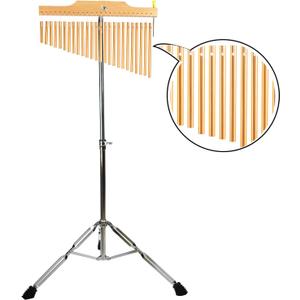 TNZMART 25 Tone 36 Tone Bar Chimes Single-row Wind Chimes with Adjustiable Height Tripod Stand Percussion Instrument Bell (25 note gold)