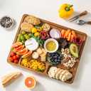 THETCHRY Carbonized Bamboo Cutting Boards for Kitchen, 1"Thickened Cutting Board with Juice Groove, Large Butcher Block with Handle, Wood Charcuterie Chopping Board for Prep & Serving Tray, 17" x 13"