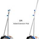 TreeLen Long Handle Broom and Dustpan Set,Upright Dust Pan Combo for Home, Kitchen, Room, Office, Lobby Floor Use Without Bending