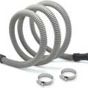 Universal Dishwasher Drain Hose - 10 Ft Discharge Hose - Corrugated and Flexible Dishwasher Hose Drain Replacement with Clamp