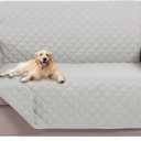 U-NICE HOME Loveseat Sofa Cover Reversible Couch Cover for Dogs with Elastic Straps Water Resistant Furniture Protector for Pets Couch Cover for 2 Cushion Couch (Loveseat, Light Grey/Light Grey)