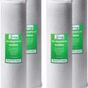 iSpring FC25BX4 High Capacity 4.5" x 20" Whole House Water Filter CTO Carbon Block, 4 Count (Pack of 1), White