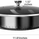 316L Stainless Steel 5QT Saute Pan Hexagon Nonstick Wok with Lid, Two Handle to Hold, PFOA Free, Dishwasher Oven Safe (12 inches,5QT)