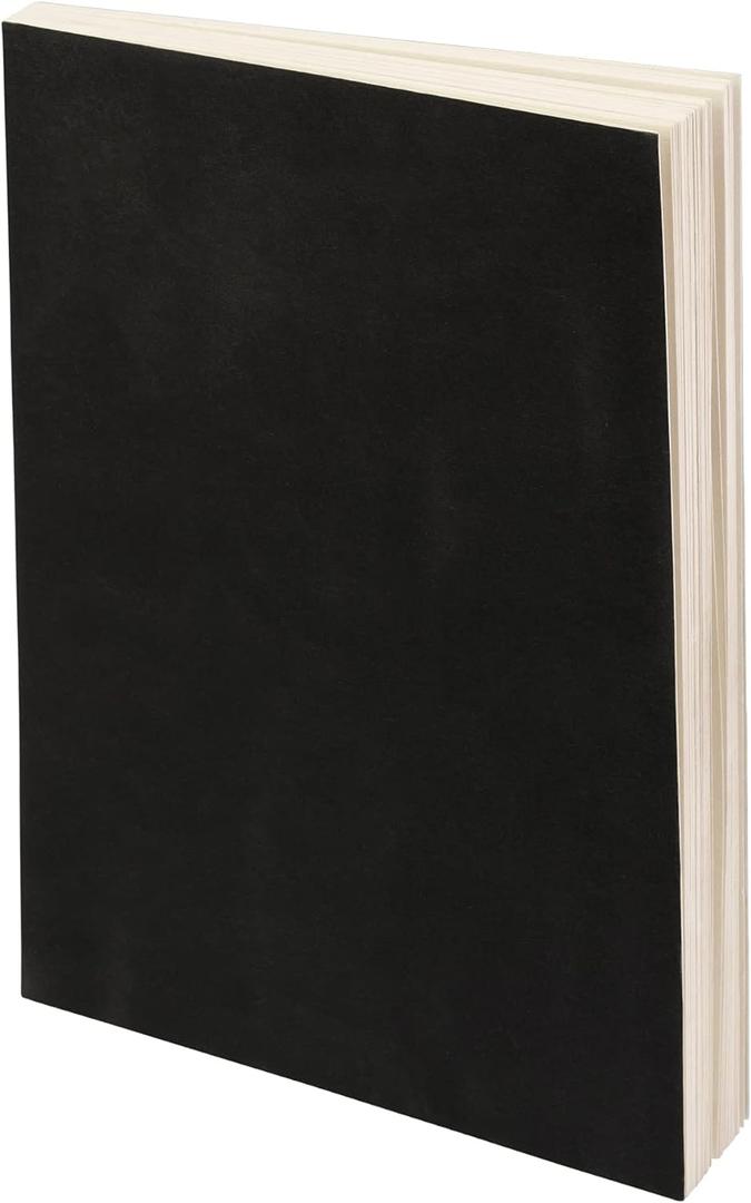 LayFlat Sketchbook - 8.27 x 11 Inches - Black Blank Note Book, 64 Sheets, Thick 100gsm Paper, for Drawing, Sketching, and journaling (Large)