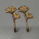 2pcs Golden Single Hooks 3D Leaves Retro Style for Room Wall Decoration, Coat Hat Scarf Hanging Hanger Entry Heavy Hooks Summer Beach Decor Matte Gold